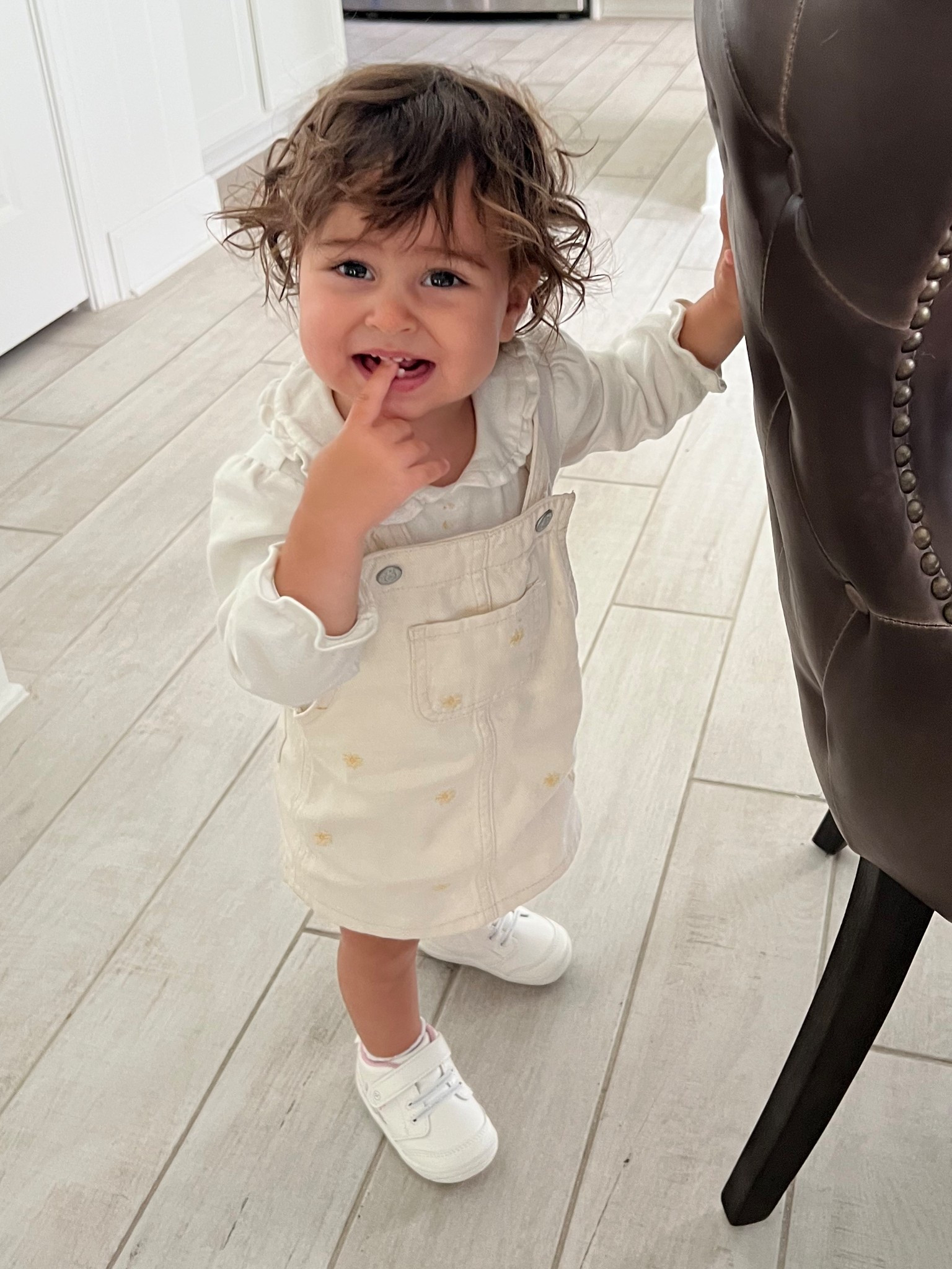 Toddler summer outfit! Love these first walker shoes with wide toe box, flexible sole, and easy Velcro slip on! 💕 old Navy toddler fashion, gap toddler, Embroidered denim, jean overalls, jean dress, toddler dress, toddler girl, first walkers, toddler shoes

#LTKKids #LTKBaby #LTKFamily