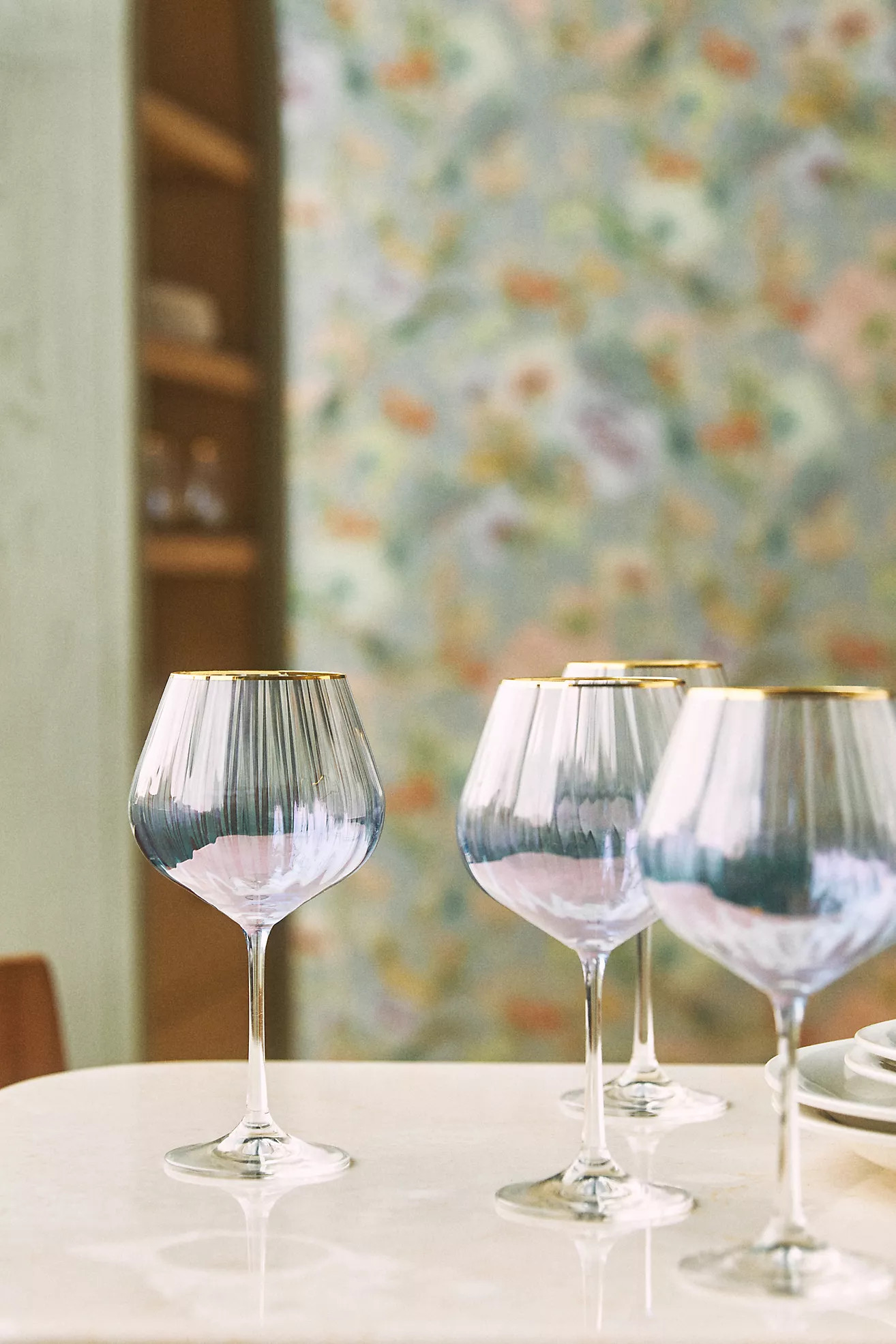 Waterfall 24k Gold Accent Red Wine Glasses, Set of 4 | Anthropologie (US)