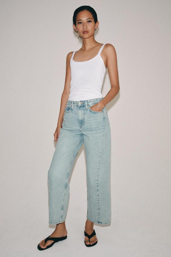 ZW COLLECTION MID-RISE RELAXED ANKLE JEANS | Zara US