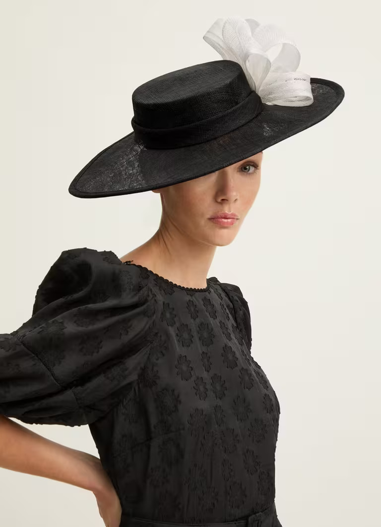 Willow Black and White Wide Brim Ribbon Detail Hat | L.K. Bennett (UK)