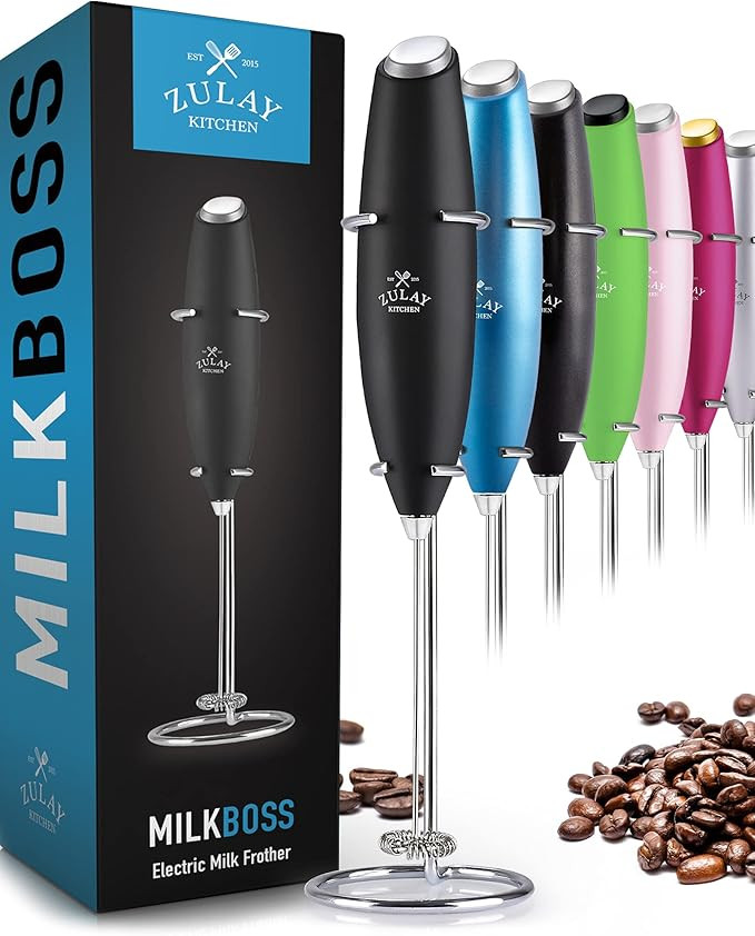 Zulay Original Milk Frother Handheld Foam Maker for Lattes - Whisk Drink Mixer for Coffee, Mini F... | Amazon (US)