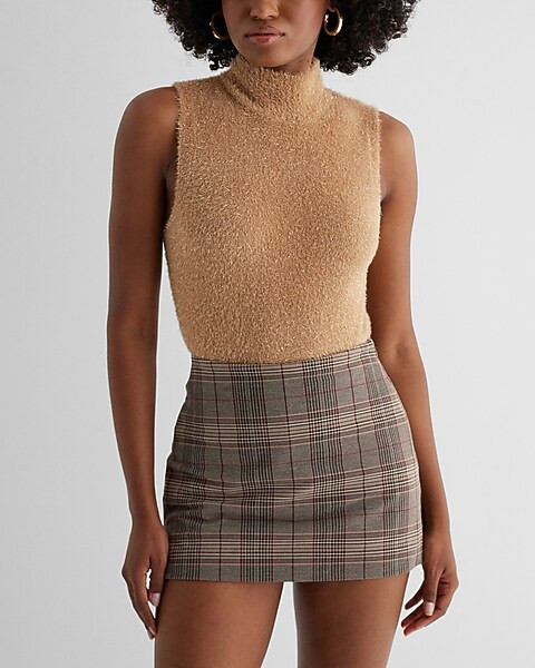 Tinsel Mock Neck Sweater Tank | Express