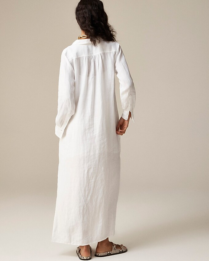 Bungalow maxi popover dress in linen | J. Crew US