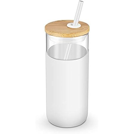 Tronco 24oz Glass Tumbler Glass Water Bottle Straw Silicone Protective Sleeve Bamboo Lid - BPA Fr... | Amazon (US)