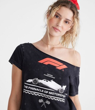 Formula 1® Racing Championship Off-The-Shoulder Graphic Tee | Aeropostale