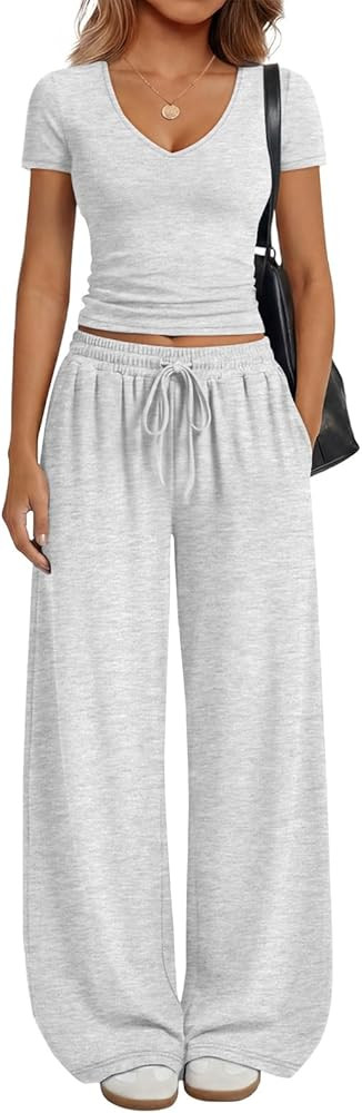 Trendy Queen 2 Piece Lounge Sets for Women Summer Outfits 2026 Fashion Two Piece Loungewear Sprin... | Amazon (US)