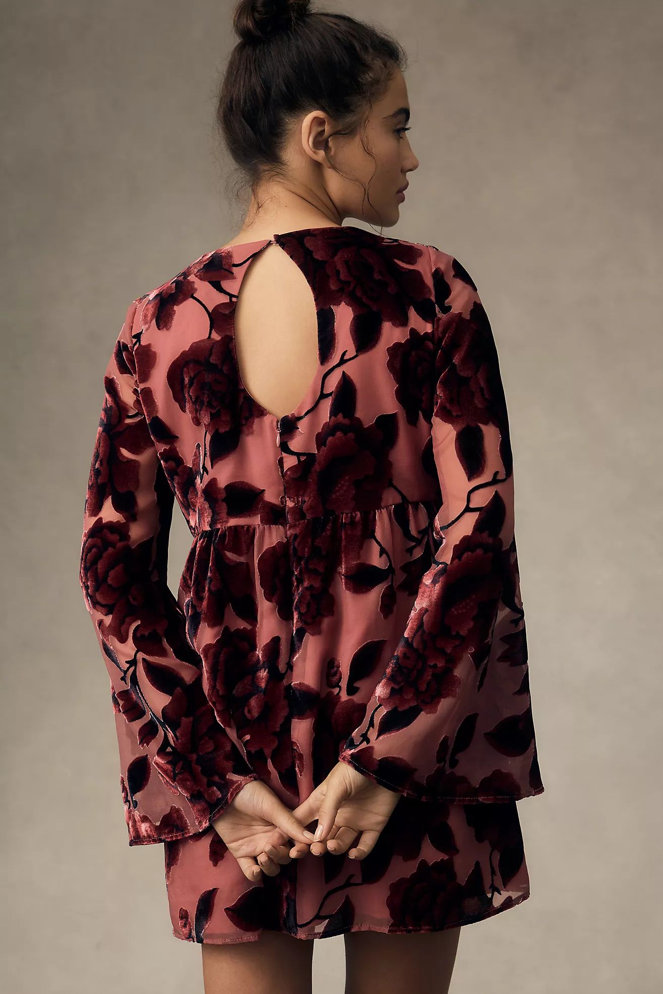 Hutch Long-Sleeve Velvet Mini Dress | Anthropologie (US)