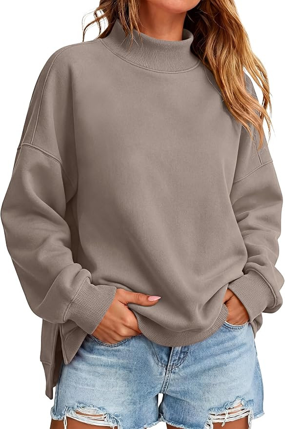 ANRABESS Womens Oversized Mock Neck Sweatshirts Fall Outfits | Amazon (US)