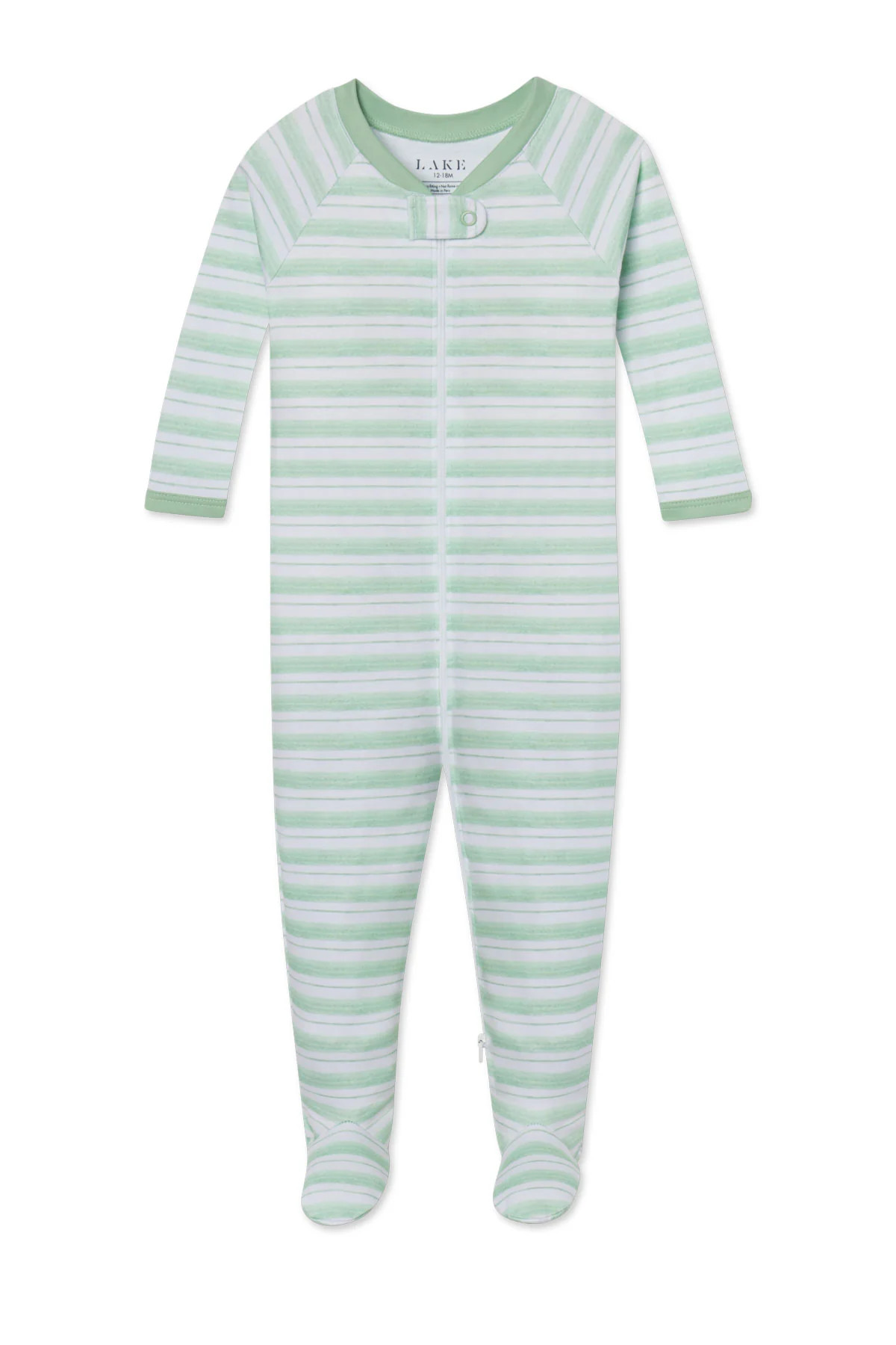 Baby Sleeper in Parisian Green Picnic Stripe | Lake Pajamas