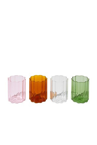 Fazeek Wave Glass Set Of 4 in Green | FWRD 