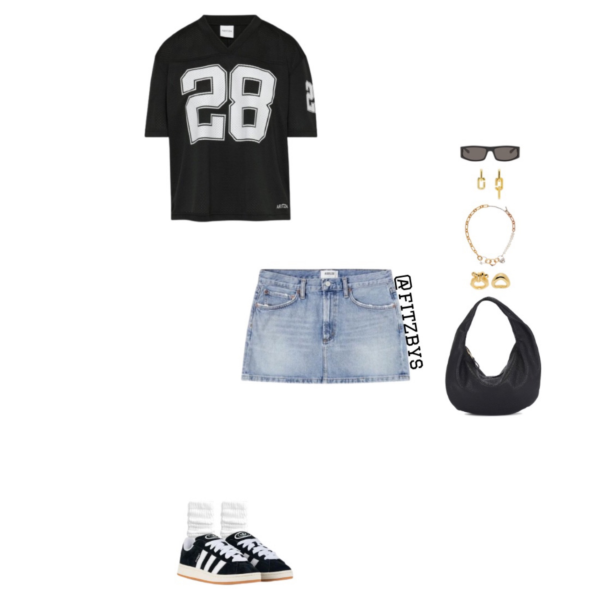 mini denim skirt outfit 
 football Jersey+mini skirt

shirts, oversized fit  jersey  tshirt, football Jersey, black and white shirt, mini skirt, blue mini skirt, denim mini skirt, Adidas campus 00s, black Adidas campus sneakers, black designer sunglasses, gold jewelry, summer outfit, spring outfit, 2023 summer outfit, summer clothes, mini skirt outfit, black top outfit, game outfit, sport outfit. #virtualstylist #outfitideas #outfitinspo #trendyoutfits #fashion #cuteoutfit #summeroutfit #springoutfit #everydayoutfit #miniskirt #denimminiskirt #miniskirt #miniskirtoutfit #greensneakers #y2koutfit #oversizedtop #trendysneakers #summerclothes 





#LTKstyletip