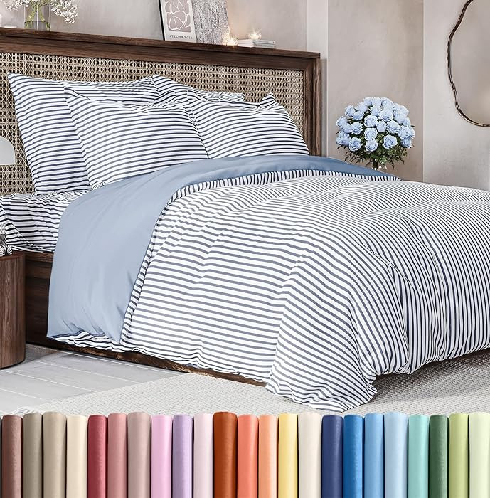Duvet Cover Full Size Set - Extra Soft Full Size Duvet Cover 80 x 90 with 2 Pillow Shams - Hotel ... | Amazon (US)