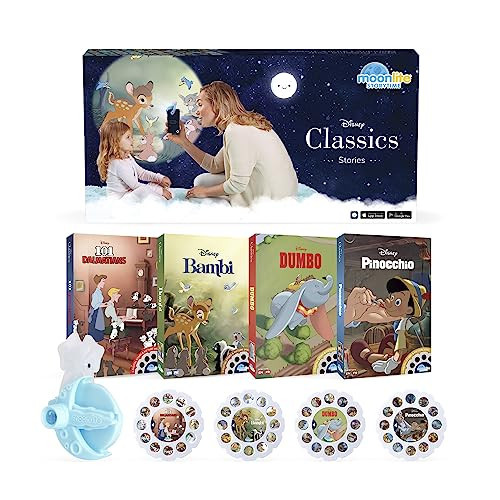 Moonlite Storytime Mini Projector with 4 Classic Disney Stories, A Magical Way to Read Together, Digital Storybooks, Fun Sound Effects, Learning Gifts for Kids Ages 1 and Up | Amazon (US)