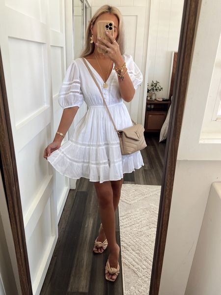 The perfect white dress, on sale! Wearing an xxs petite 

#LTKFind #LTKunder100 #LTKstyletip