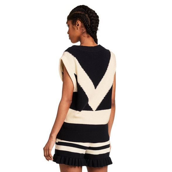 Women's V-Neck Sweater Vest - Victor Glemaud x Target Black/White | Target