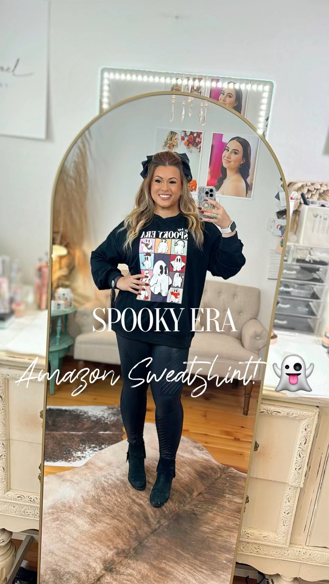 In my full spooky era with the cutest Halloween sweatshirt from Amazon! 🎃 Obsessed with how perfect this piece is for fall fashion—whether you style it with leggings, jeans, or your favorite cozy layers. It's the ultimate must-have for your Halloween wardrobe this season! 👻 Get ready to embrace all things spooky and stylish!

#LTKStyleTip #LTKSeasonal