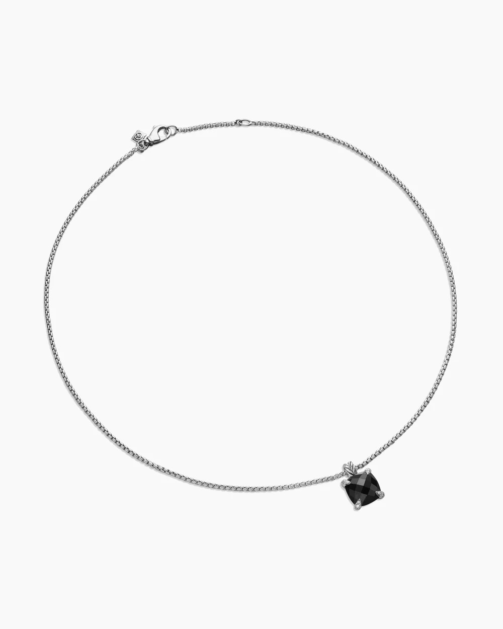 David Yurman | Chatelaine® Pendant Necklace in Sterling Silver with Black Onyx and Diamonds, 11m... | David Yurman