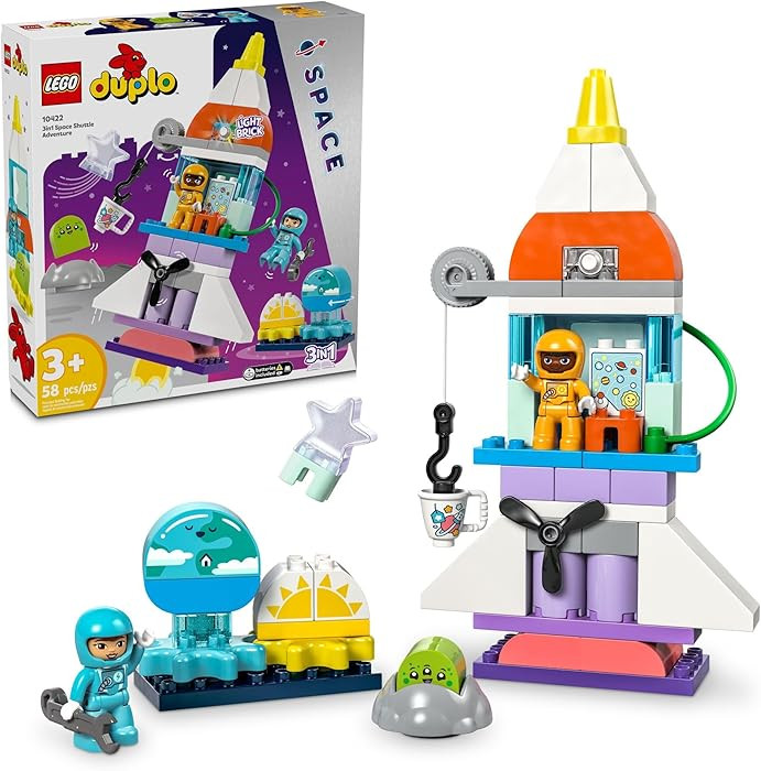 LEGO DUPLO 3 in 1 Space Shuttle Adventure Toddler Building Toys - Space Toys for Boys & Girls, Ag... | Amazon (US)
