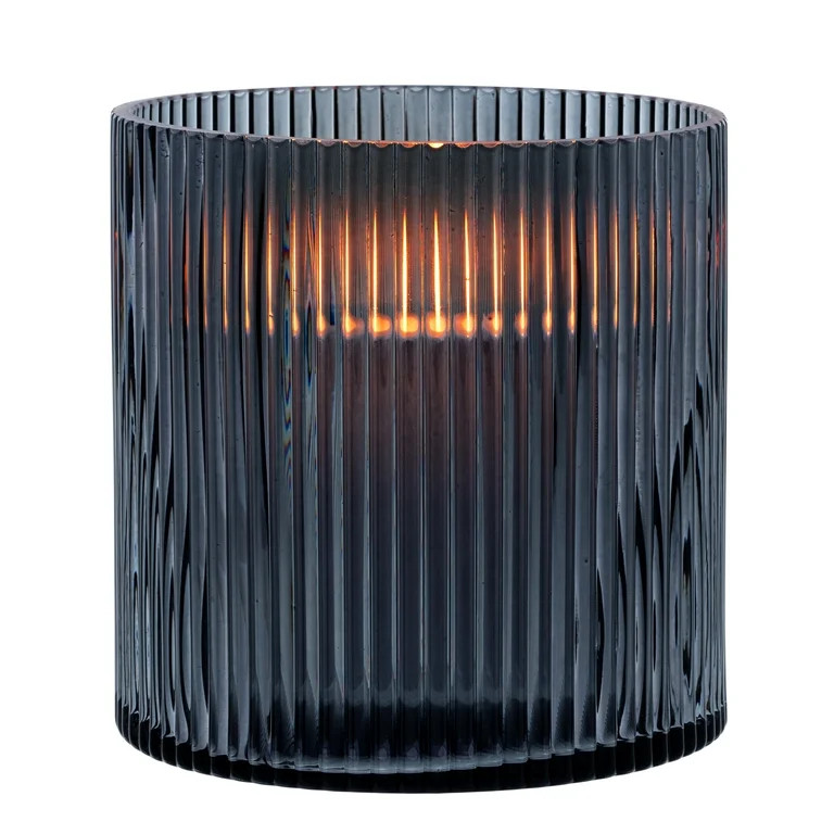 Better Homes and Gardens Glass Pillar Candle Holder Hurricane Medium Smoke | Walmart (US)
