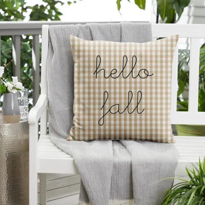 Hello Fall Outdoor Square Pillow Cover & Insert | Wayfair North America