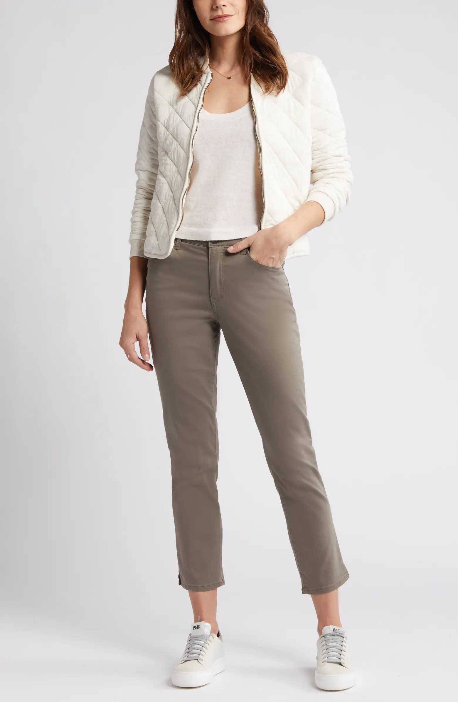 'Ab'Solution High Waist Slim Straight Ankle Pants | Nordstrom
