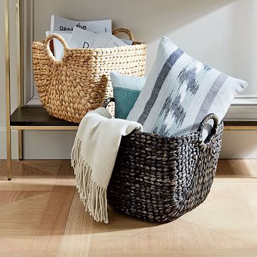 Curved Storage Baskets w/ Handles | West Elm (US)