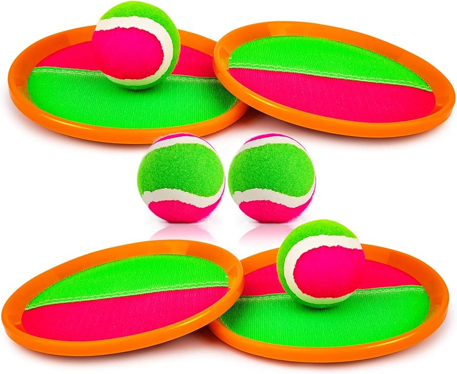 Qrooper Kids Toys Toss and Catch Game Set, Ball Sports Games with 4 Paddles 4 Balls and 1 Storage... | Amazon (US)