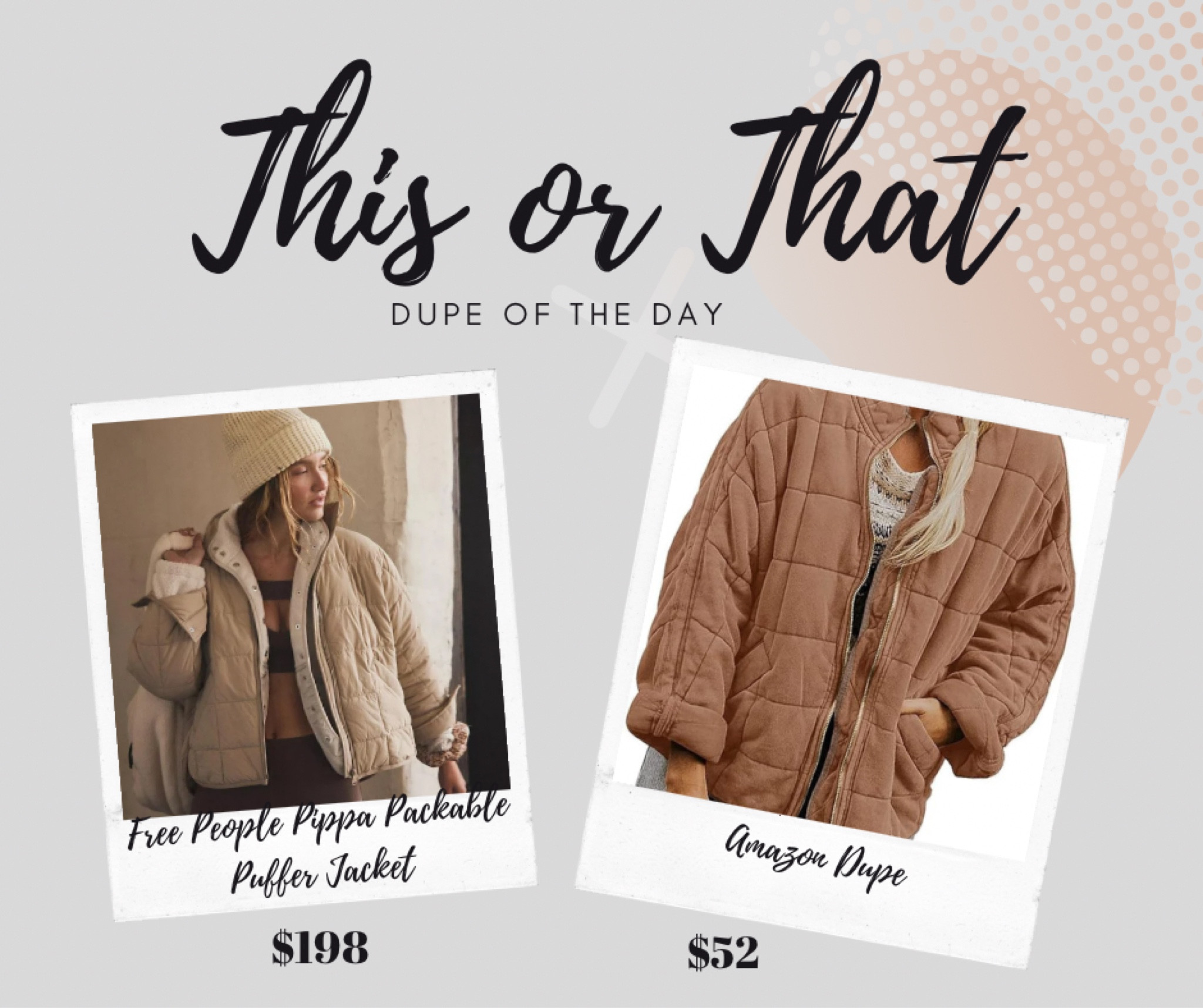 Dupe of the Day!
Free People vs Amazon
$198 vs $52

#LTKstyletip #LTKSeasonal #LTKsalealert