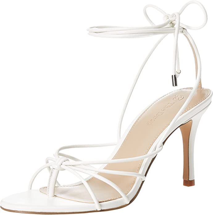 The Drop Women's Archie Lace-Up Strappy Heeled Sandal, White, 9 | Amazon (US)