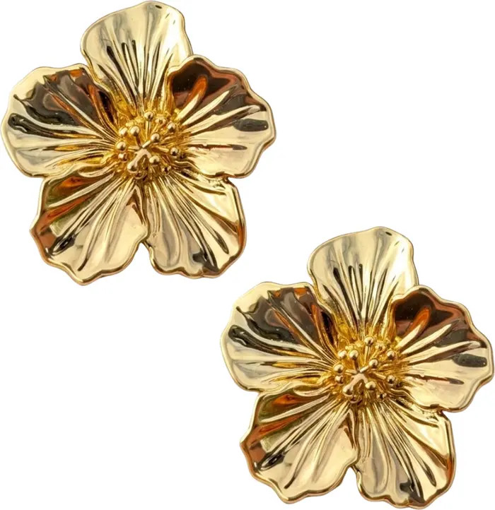 IMBER Hibiscus Flower Statement Earrings | Nordstrom | Nordstrom