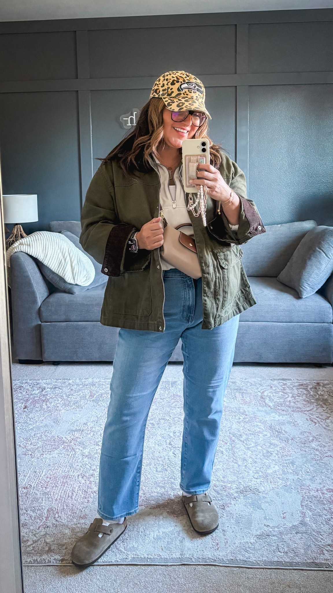 Today’s ootd:
Gap Factiry barn jacket (XXL)
Gap Factory ankle jeans (33)
Birkenstock Boston clogs
Amazon bag
Cheetah print ball cap
Athleta pullover (XL) 

#LTKOver40 #LTKStyleTip #LTKMidsize