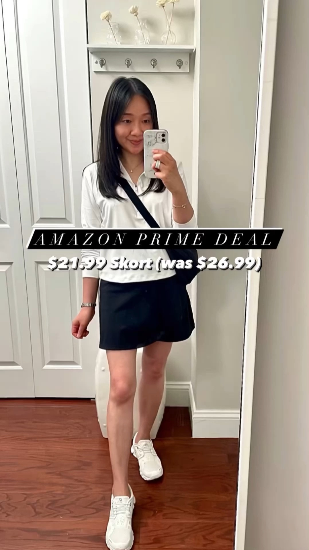 Now $21.99 (was $26.99). Pleated skort in size S which fits me fine but I wish they offered size XS since the inner shorts are a little loose. I'm 5' 2.5" and 115 pounds.

Vuori half zip in size XL (but I wish I tried size L for comparison). It's supposed to be fitted but I sized way up for a relaxed fit. 

#LTKFitness #LTKOver40 #LTKActive