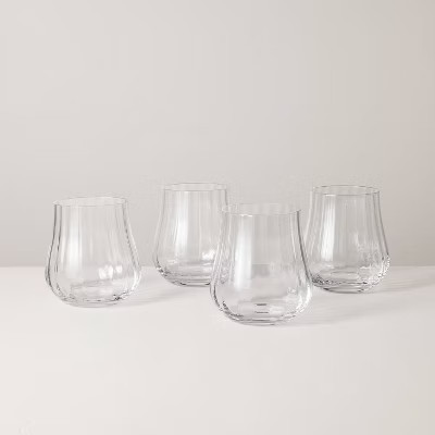 Set of 4 14oz Short Water Glasses Clear - Hearth & Hand™ with Magnolia | Target