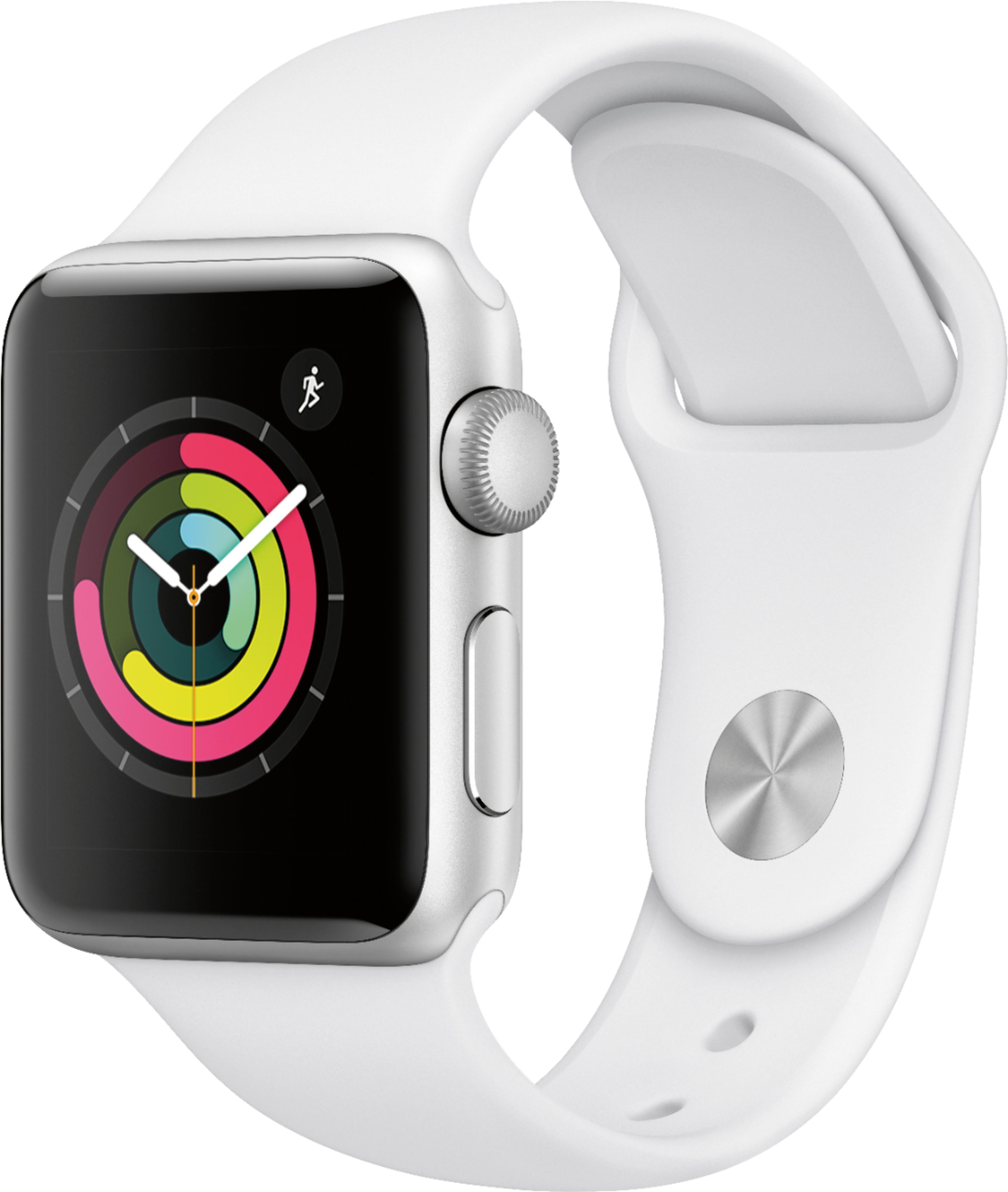 Apple Watch Series 3 (GPS) 38mm Silver Aluminum Case with White Sport Band Silver Aluminum MTEY2L... | Best Buy U.S.