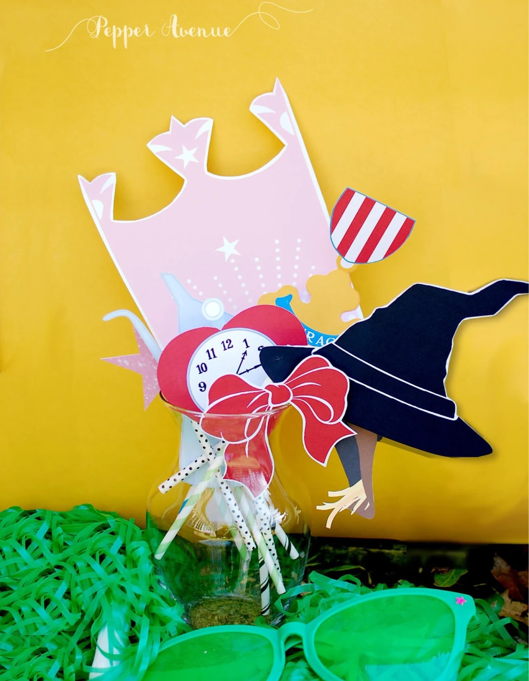 Wizard of Oz Photo Booth Props 9 Designs, Wicked Witch and Yellow Brick Road Print at Home PDF Fi... | Etsy (US)