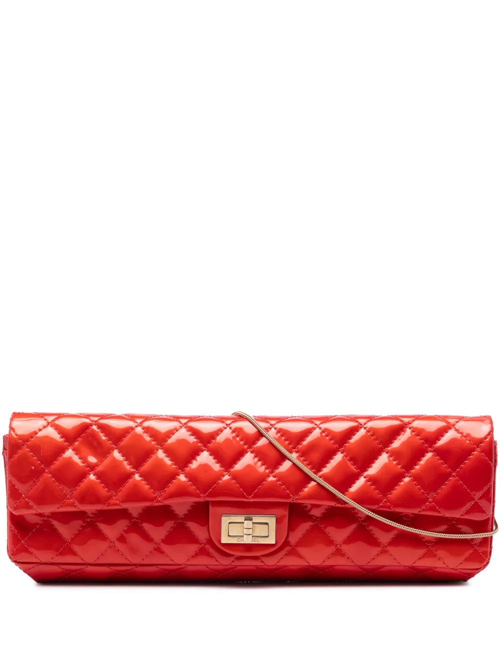 CHANEL Pre-Owned 2008-2009 Quilted Patent Reissue 2.55 East West Single Flap shoulder bag - Red | Farfetch Global
