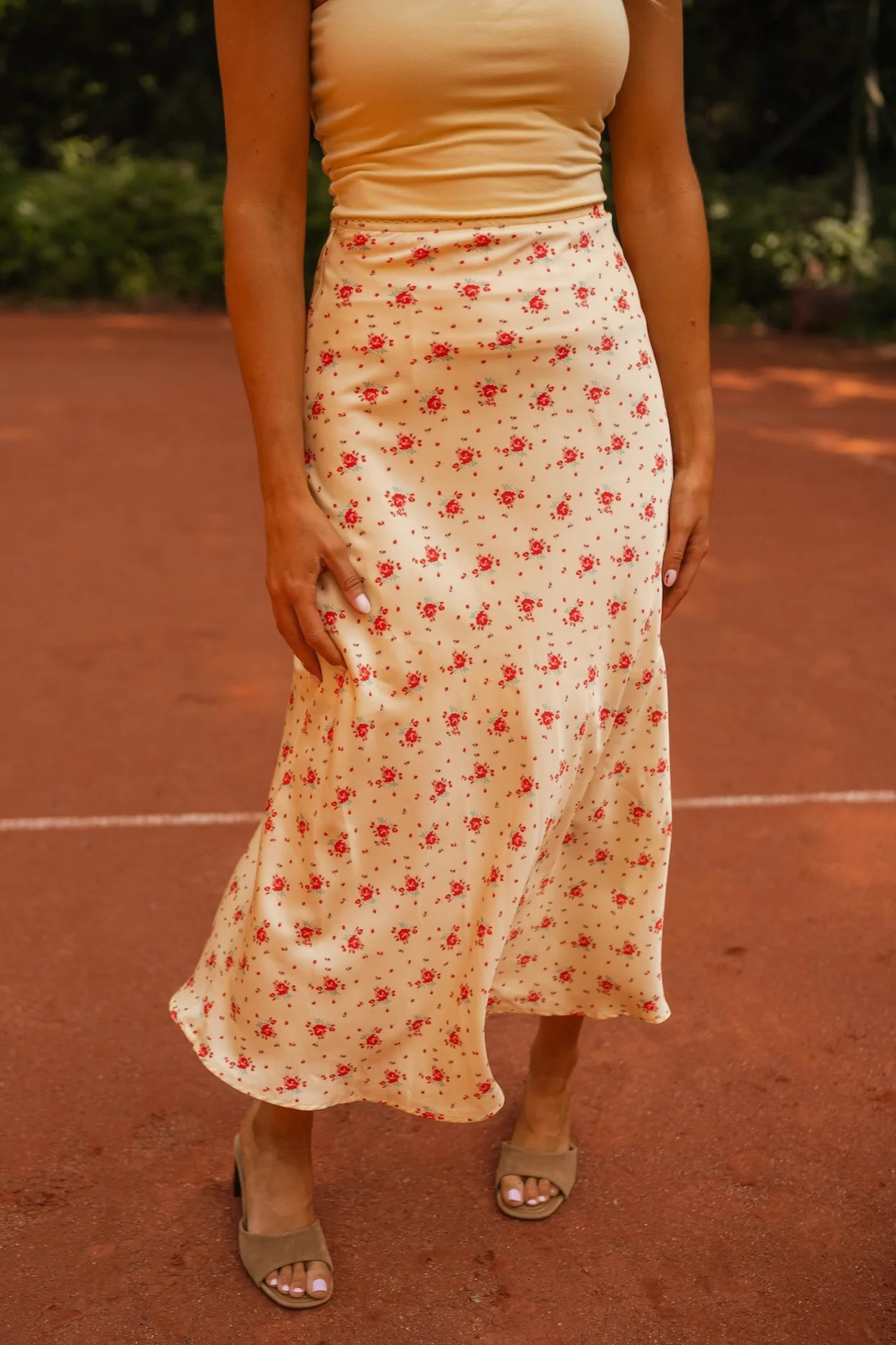 Yellow Floral Emy Skirt | Easy Clothes