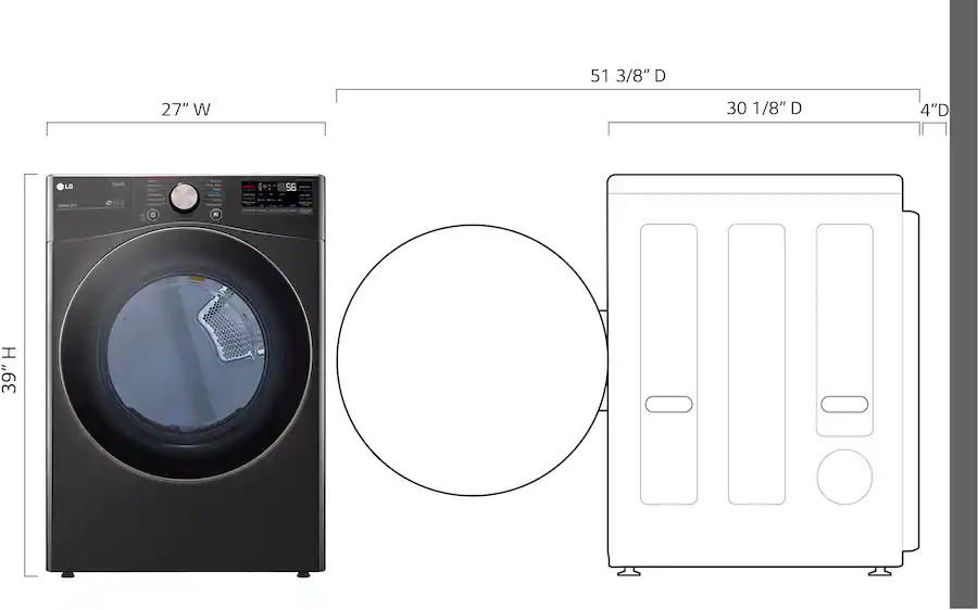 LG - 7.4 Cu. Ft. Stackable Smart Electric Dryer with Steam and Built-In Intelligence - Black Stee... | Best Buy U.S.