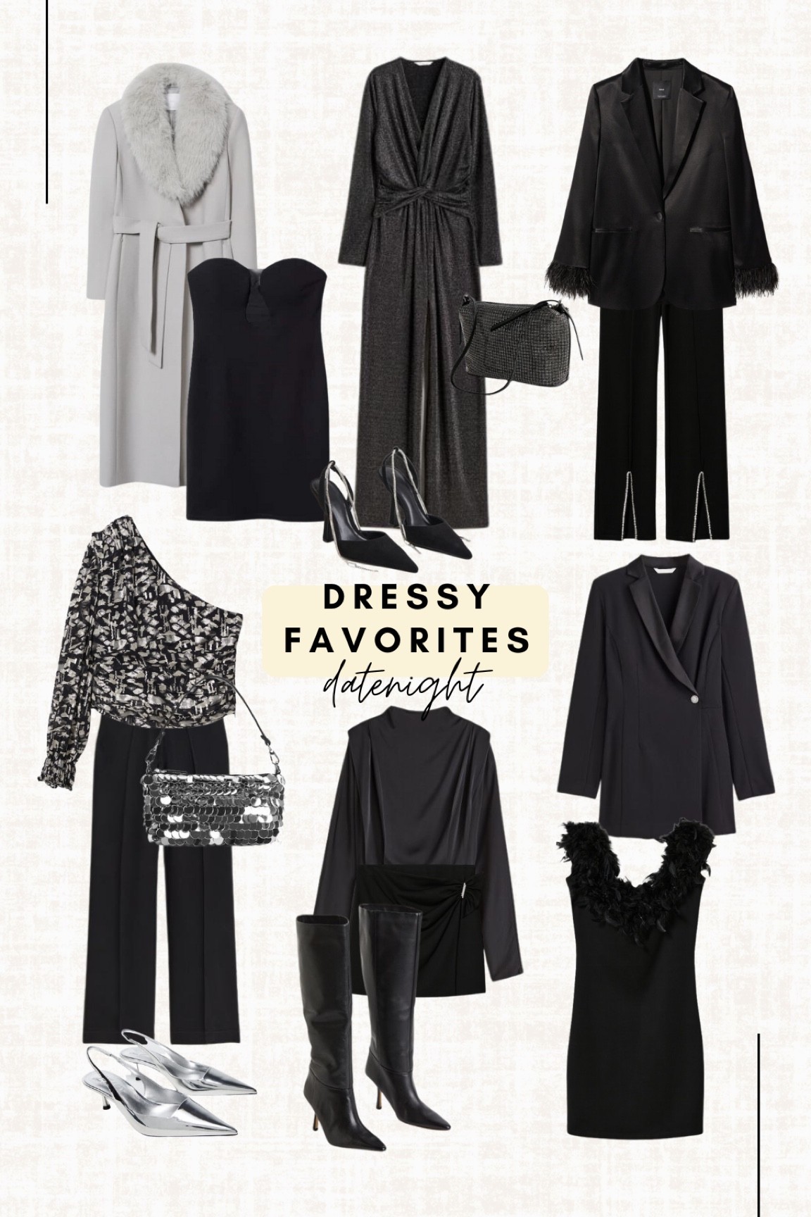 Another dressy favorites collage, mostly with all new partywear arrivals. I’ve ordered quite a few items so can’t wait to show you some of these in a new video. The blazer with feather trims and the all silver heels are definitely my favorites. Read the size guide/size reviews to pick the right size.

Leave a 🖤 if you want to see more dressy outfit collages 

#partywear #party dress #sequinned dress #skirt #rhinestone #silver slingbacks #blazer dress #sequinned top #boots #date night 

#LTKeurope #LTKSeasonal #LTKstyletip