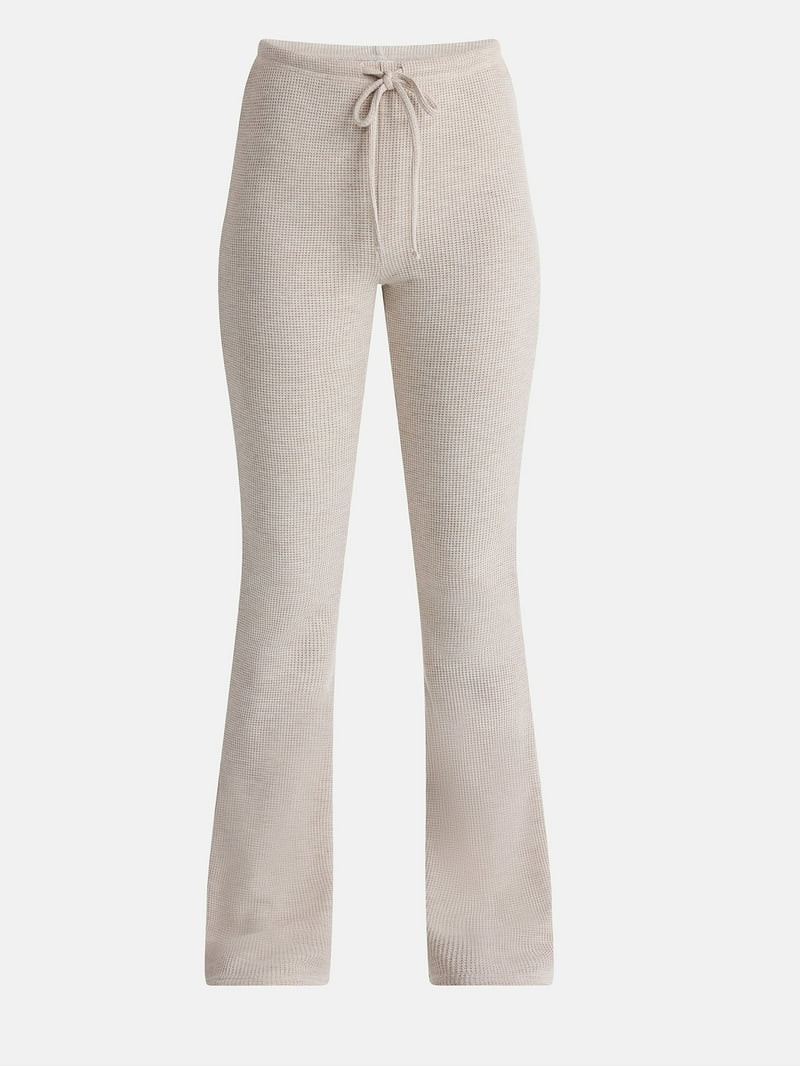 No Boundaries Brushed Back Waffle Knit Mini Bootcut Leggings, 32'' Inseam, Women’s | Walmart (US)