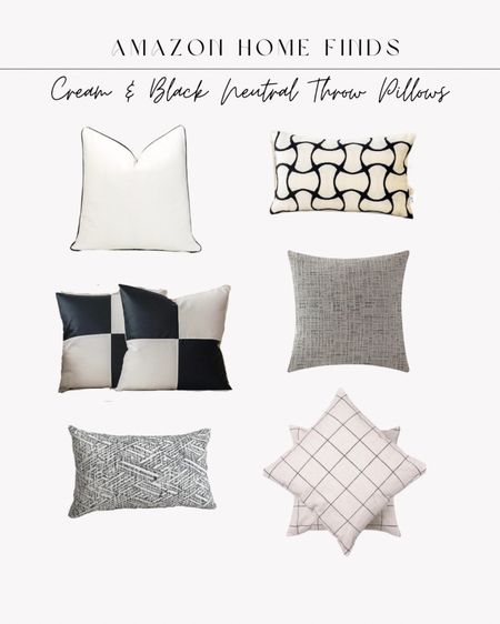 Amazon neutral black and cream throw pillows!

#LTKunder50 #LTKFind #LTKhome