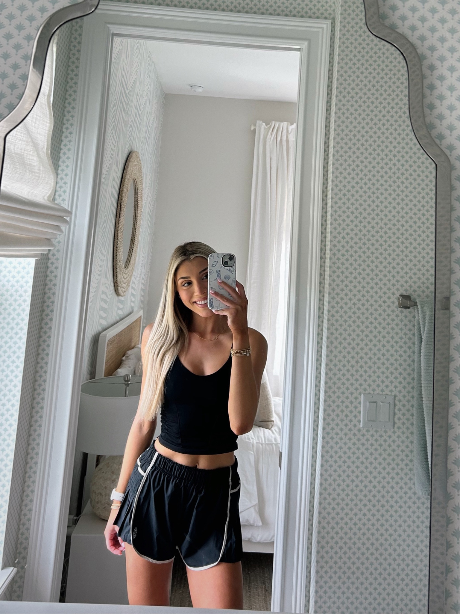 OOTD!🧸💫🫶🏼 I LOVE these new free people movement shorts! They are pleated on the sides and super flowy with an elastic waistband. I will definitely be getting more colors! Wearing a size XS in both top and bottom:) 

#LTKSeasonal #LTKfitness #LTKstyletip