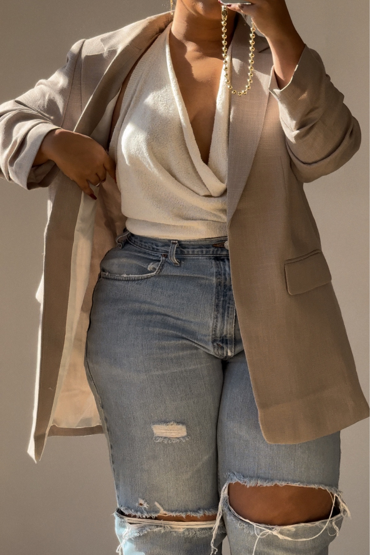 Size large in the top and jacket! 