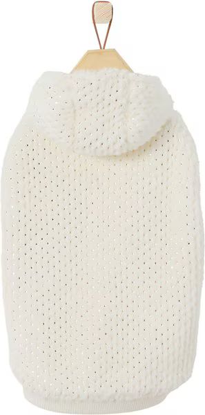 FRISCO Plush Fur Dog & Cat Hoodie, Gold Dotted, Large - Chewy.com | Chewy.com