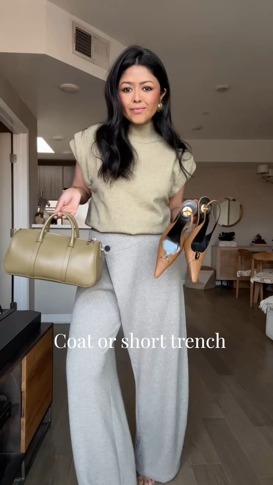 White Coat is vintage// Top is  small // pants medium // trench small @OAK + FORT @Zara @longchamp 

#LTKootd #LTKWorkwear #LTKgrwm