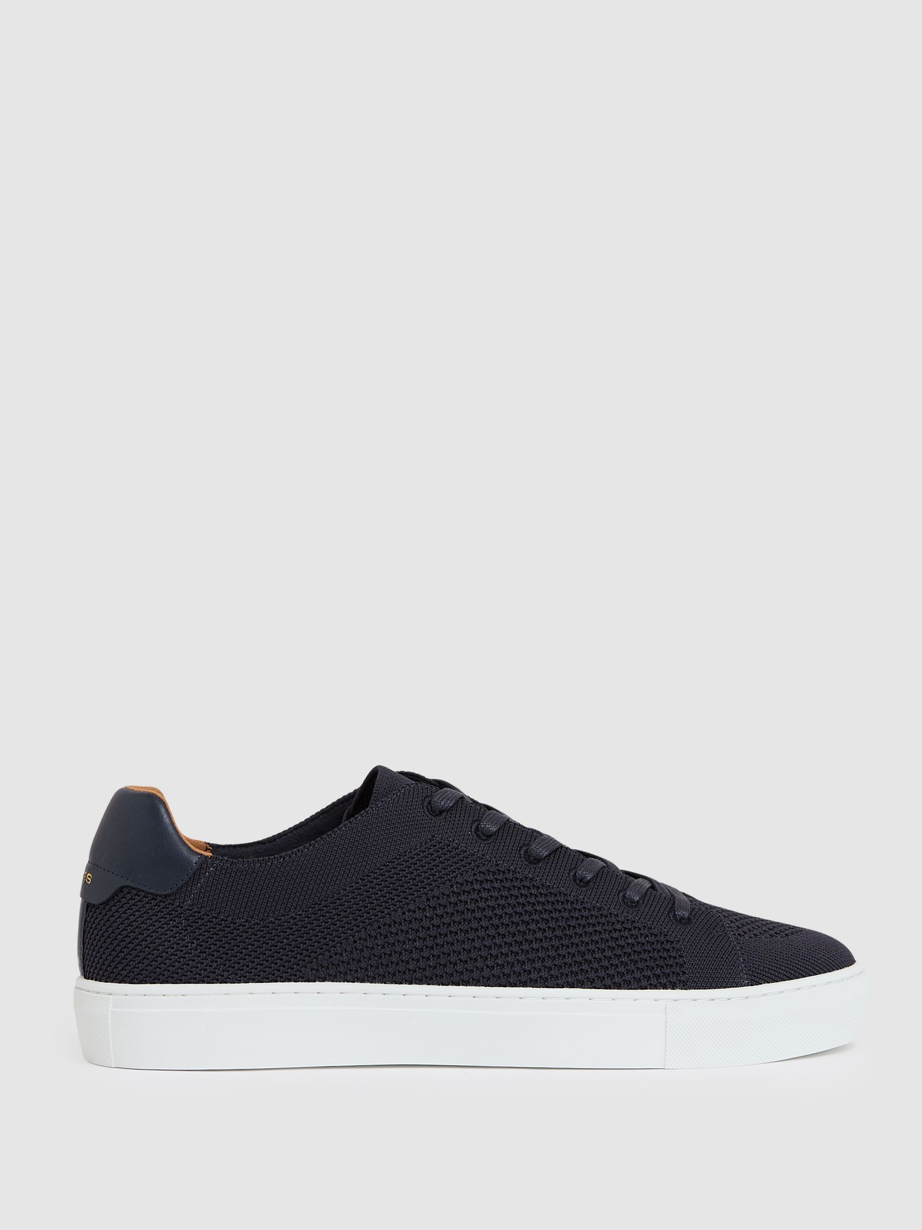 Reiss Knitted Low-Top Trainers in Navy - REISS | Reiss UK