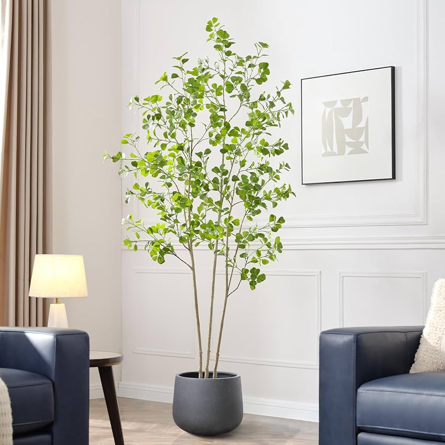 7ft Artificial Ficus Tree with Heart-Shaped Leaves - Lush & Full Branches, 84" Tall Luxurious Fau... | Amazon (US)