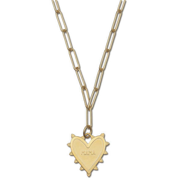 Hart | Women's Radiant Mama Heart Charm Link Chain Necklace, (Gold, One Size) | Maisonette | Maisonette