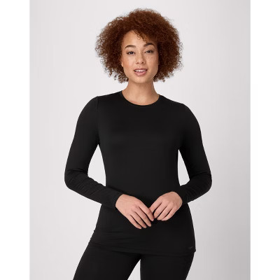 Hanes Women's Long-Sleeve Baselayer Tee, Crewneck Black L | Target