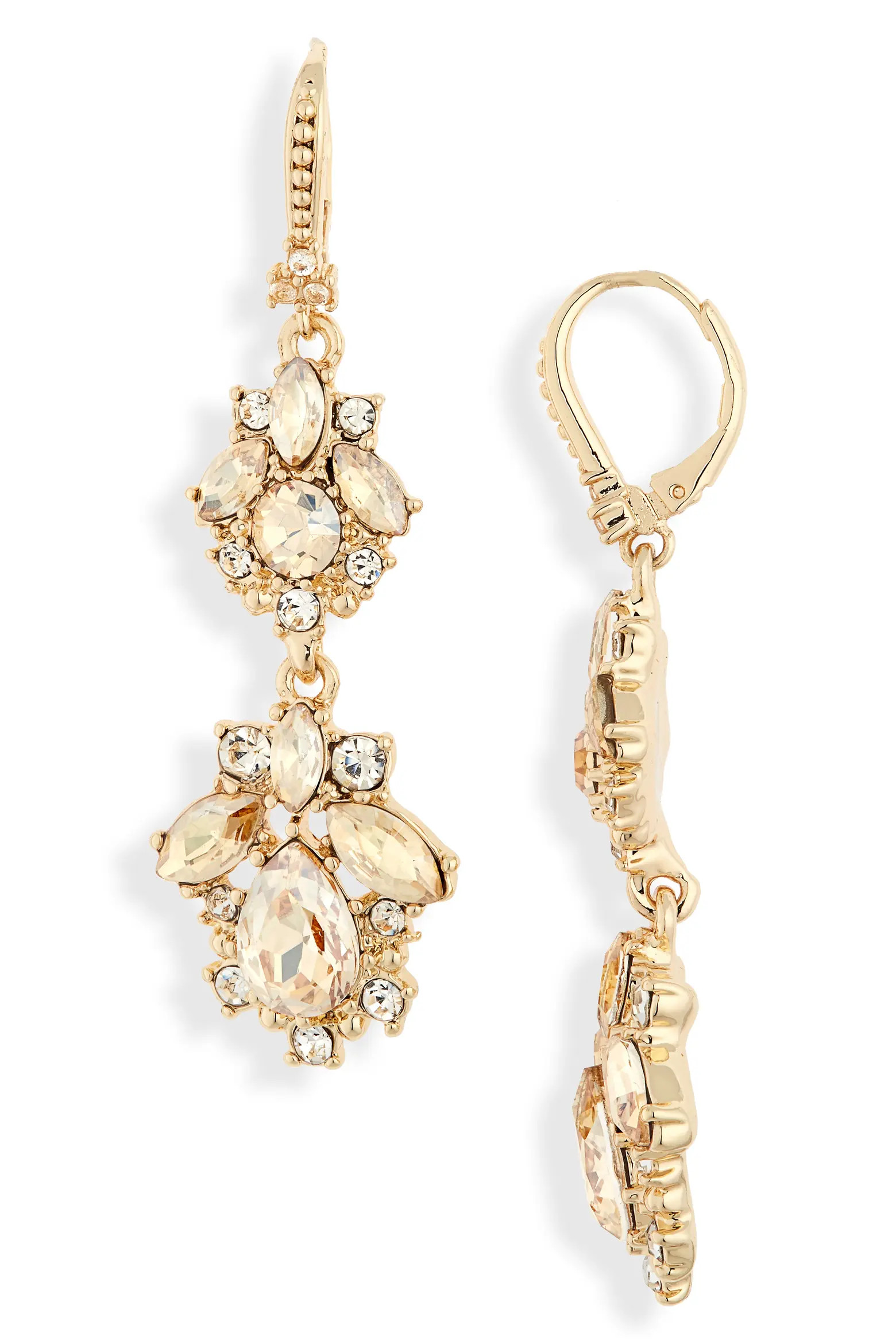 Marchesa Crystal Cluster Double Drop Earrings (Women) | Nordstrom | Nordstrom